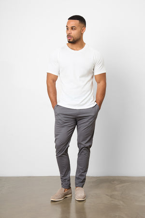 Knit Look T-Shirt in White - TAILORED ATHLETE - ROW