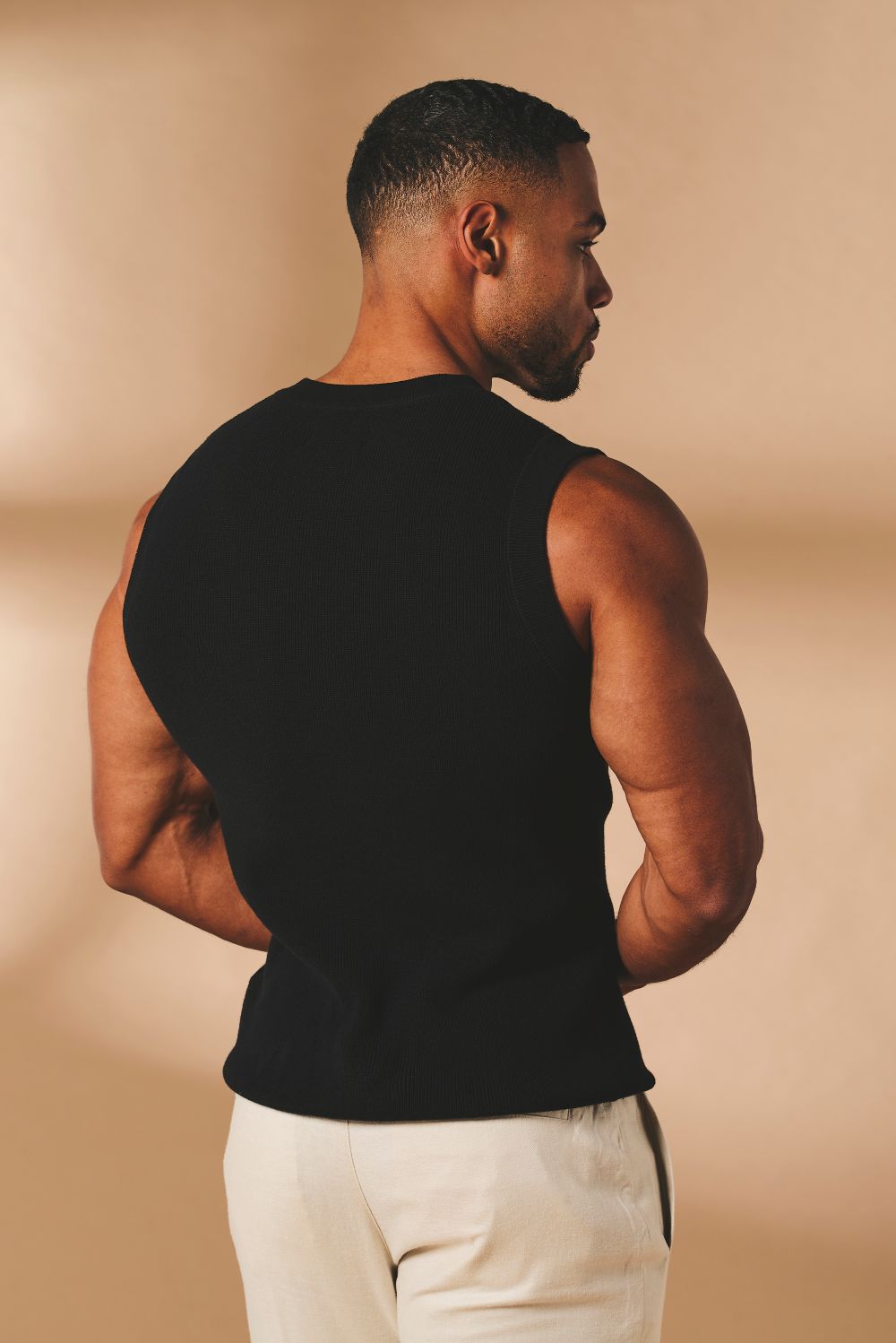 Knitted Vest in Black