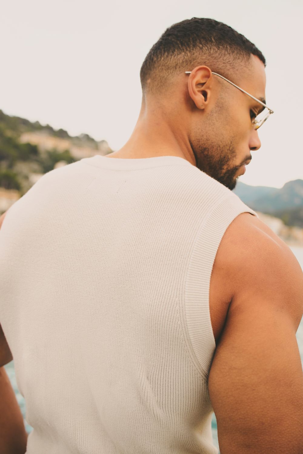Knitted Vest in Stone