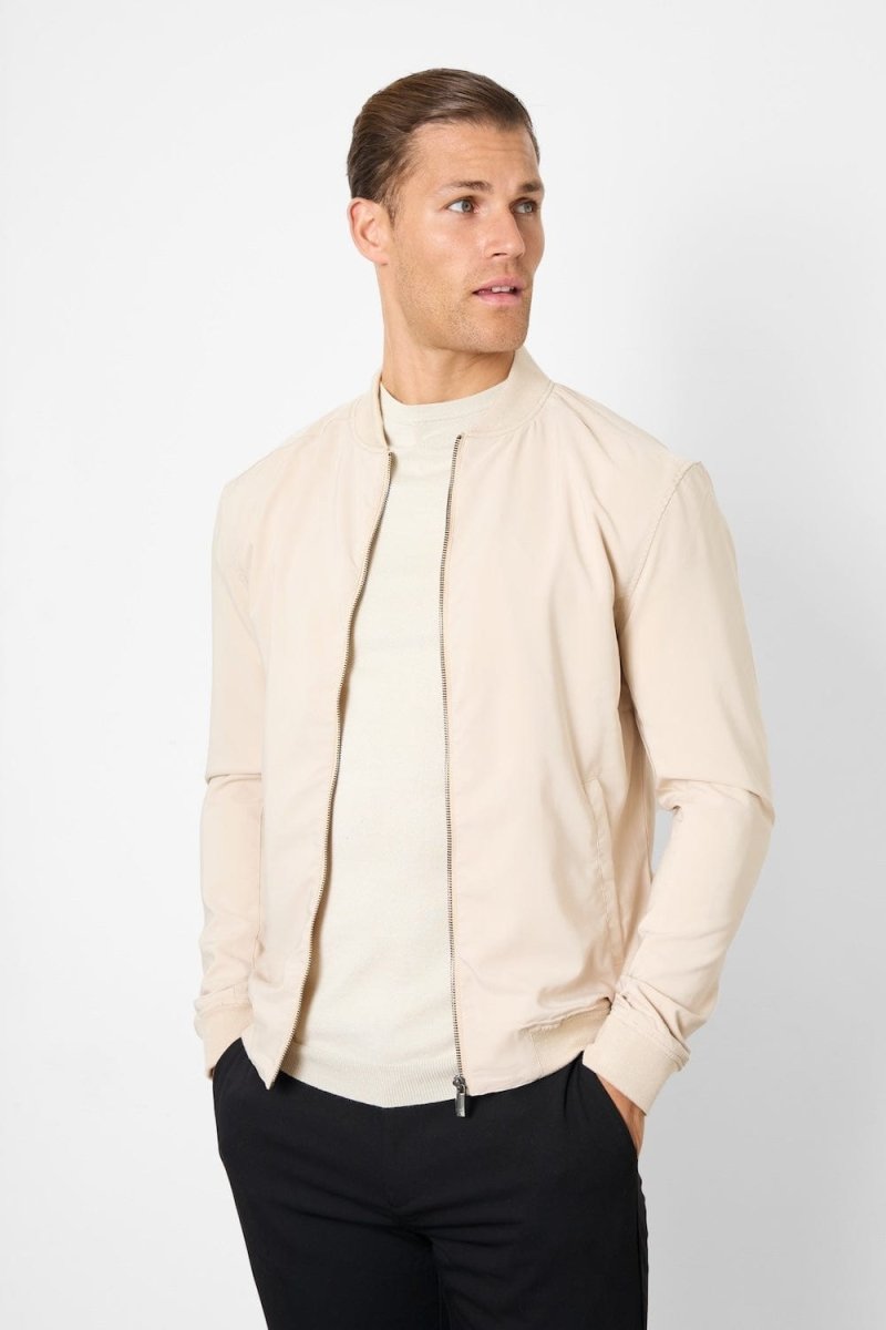 Light Weight Bomber Jacket in Stone - TAILORED ATHLETE - ROW