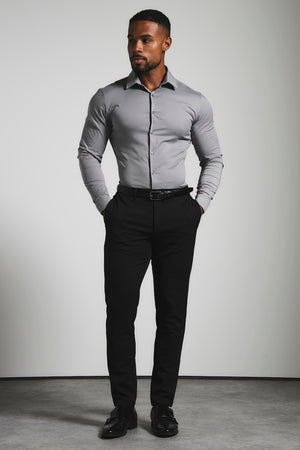 Muscle Fit Dress Shirt in Grey