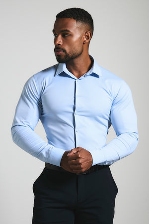 Muscle Fit Dress Shirt in Light Blue
