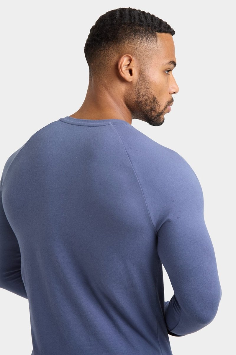 Muscle Fit Long Sleeve T-Shirt in Stone Blue - TAILORED ATHLETE - ROW