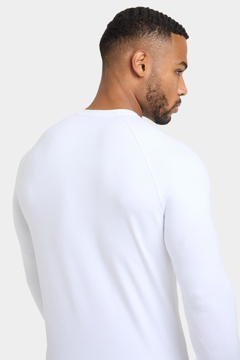 Muscle Fit Long Sleeve T-Shirt in White - TAILORED ATHLETE - ROW