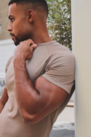 Mercerised Cotton T-Shirt in Latte