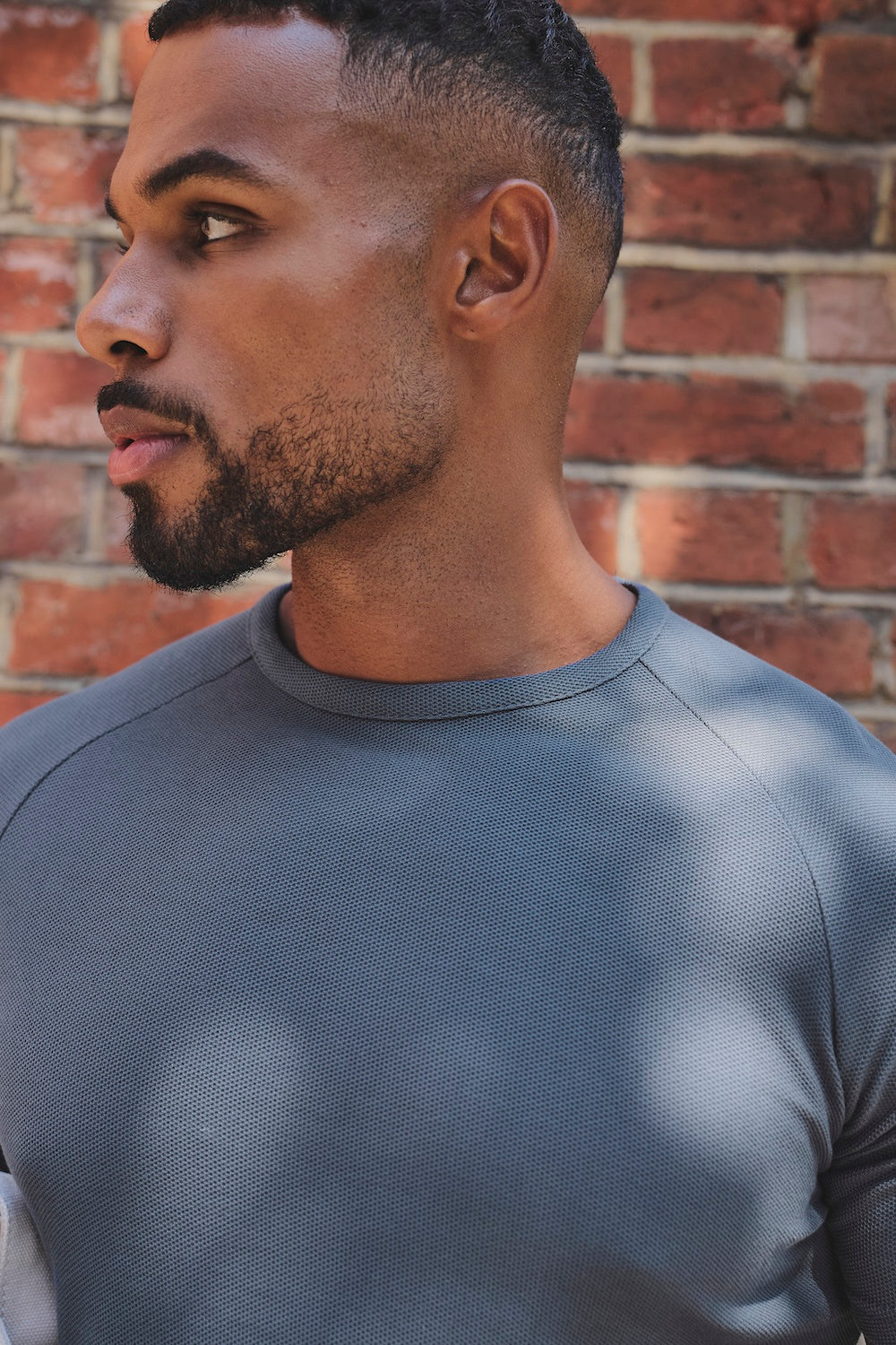 Textured Jersey T-Shirt in Slate