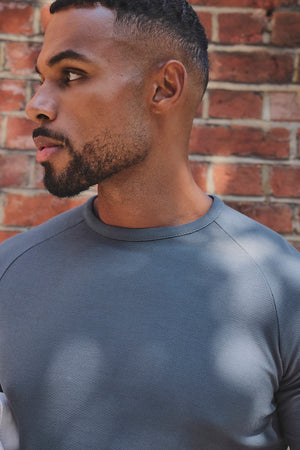 Textured Jersey T-Shirt in Slate