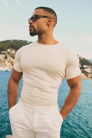 Luxe Sweat T-Shirt in Alabaster