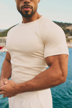 Luxe Sweat T-Shirt in Alabaster