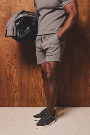Luxe Sweat Shorts in Mushroom