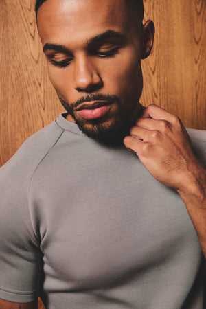 Luxe Sweat T-Shirt in Mushroom