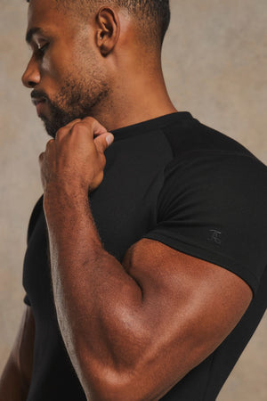 Luxe Sweat T-Shirt in Black