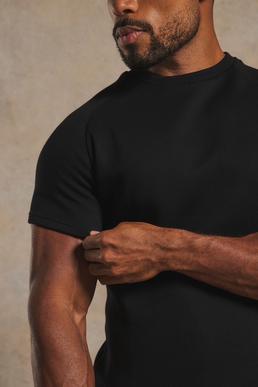 Luxe Sweat T-Shirt in Black