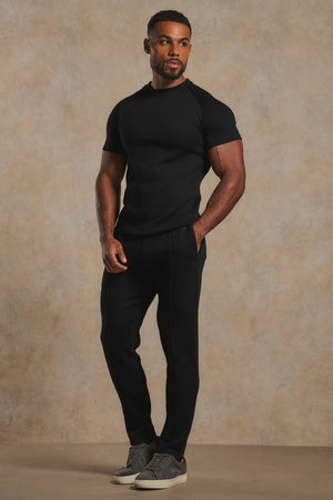 Luxe Sweat T-Shirt in Black