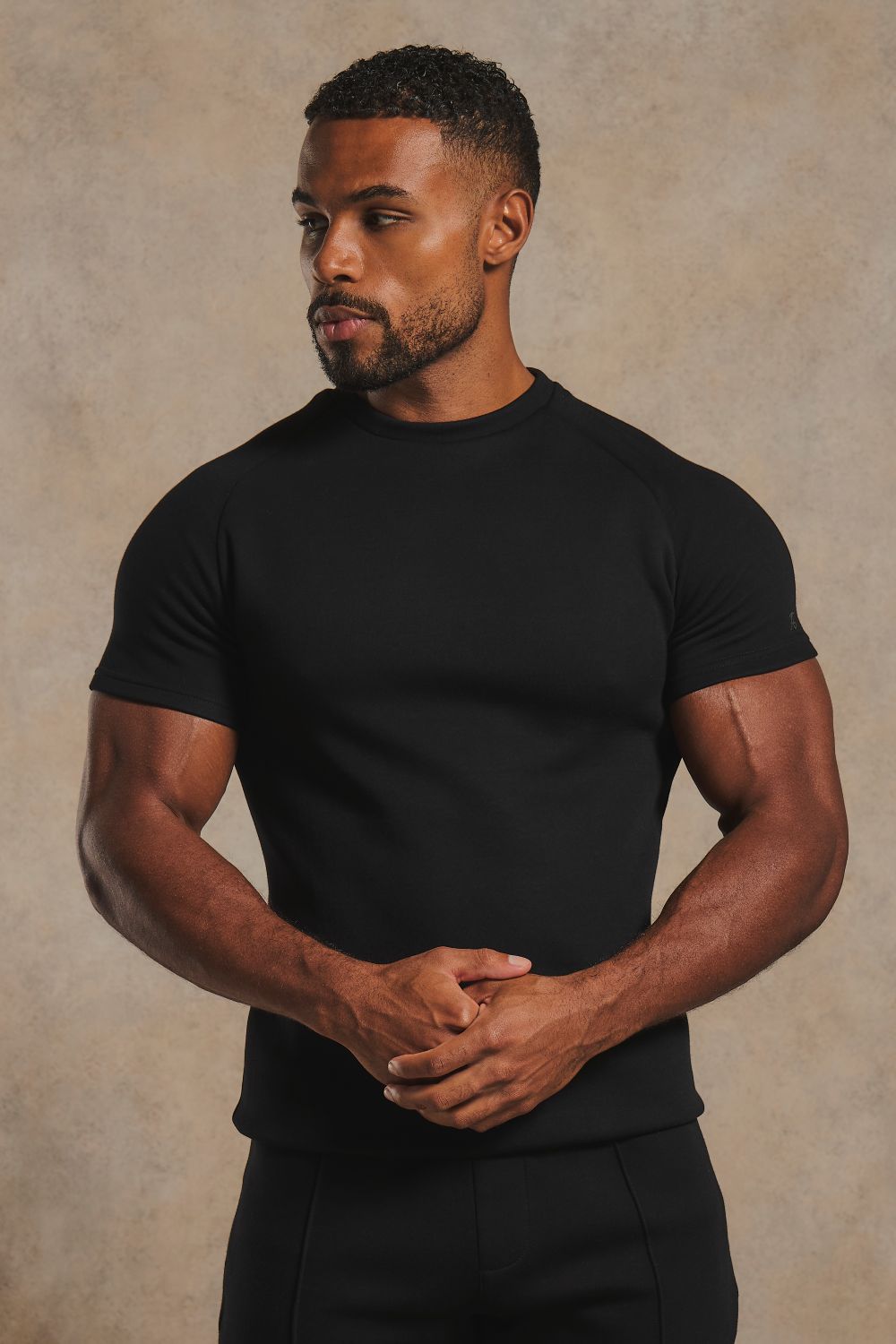 Luxe Sweat T-Shirt in Black
