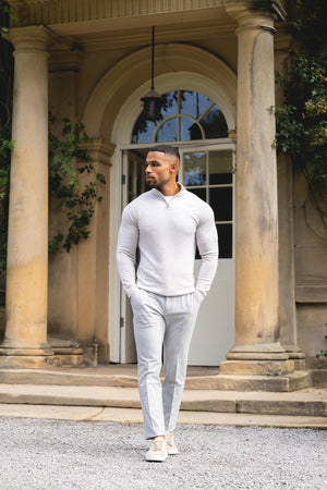 Melange Trousers in Pale Grey