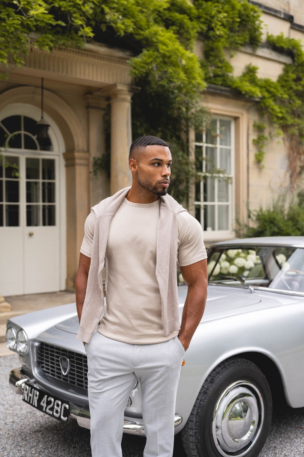 Mercerised Cotton T-Shirt in Stone