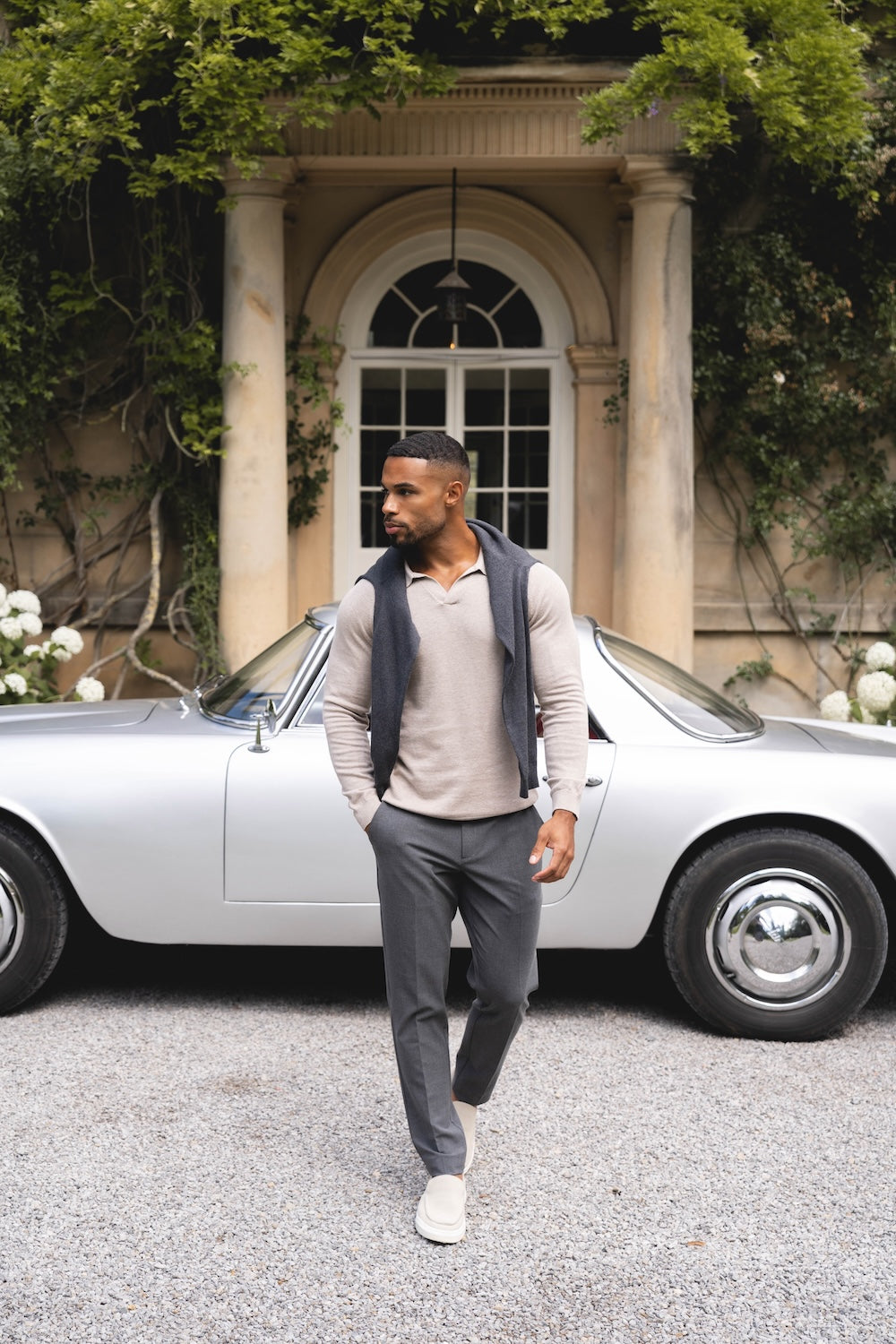 Melange Trousers in Dark Charcoal