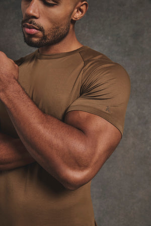 Mercerised Cotton T-Shirt in Chestnut
