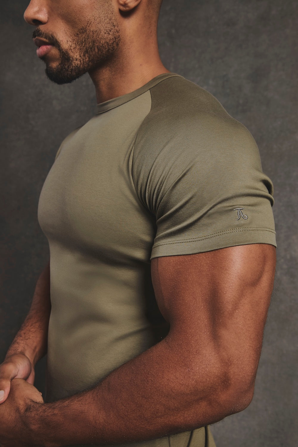 Mercerised Cotton T-Shirt in Khaki