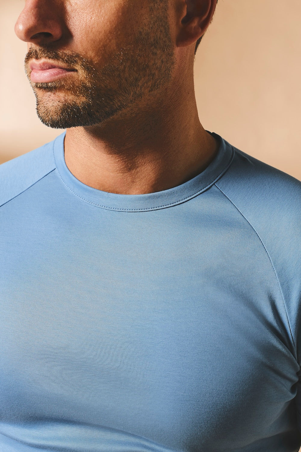 Mercerised Cotton T-Shirt in Steel Blue