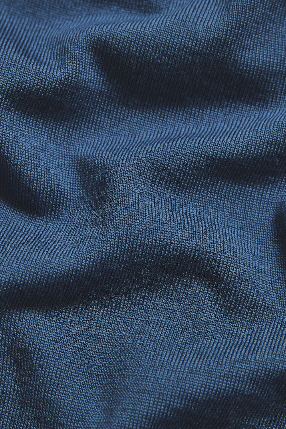 Extra Fine Merino Wool Open Collar Polo Shirt in Airforce Blue