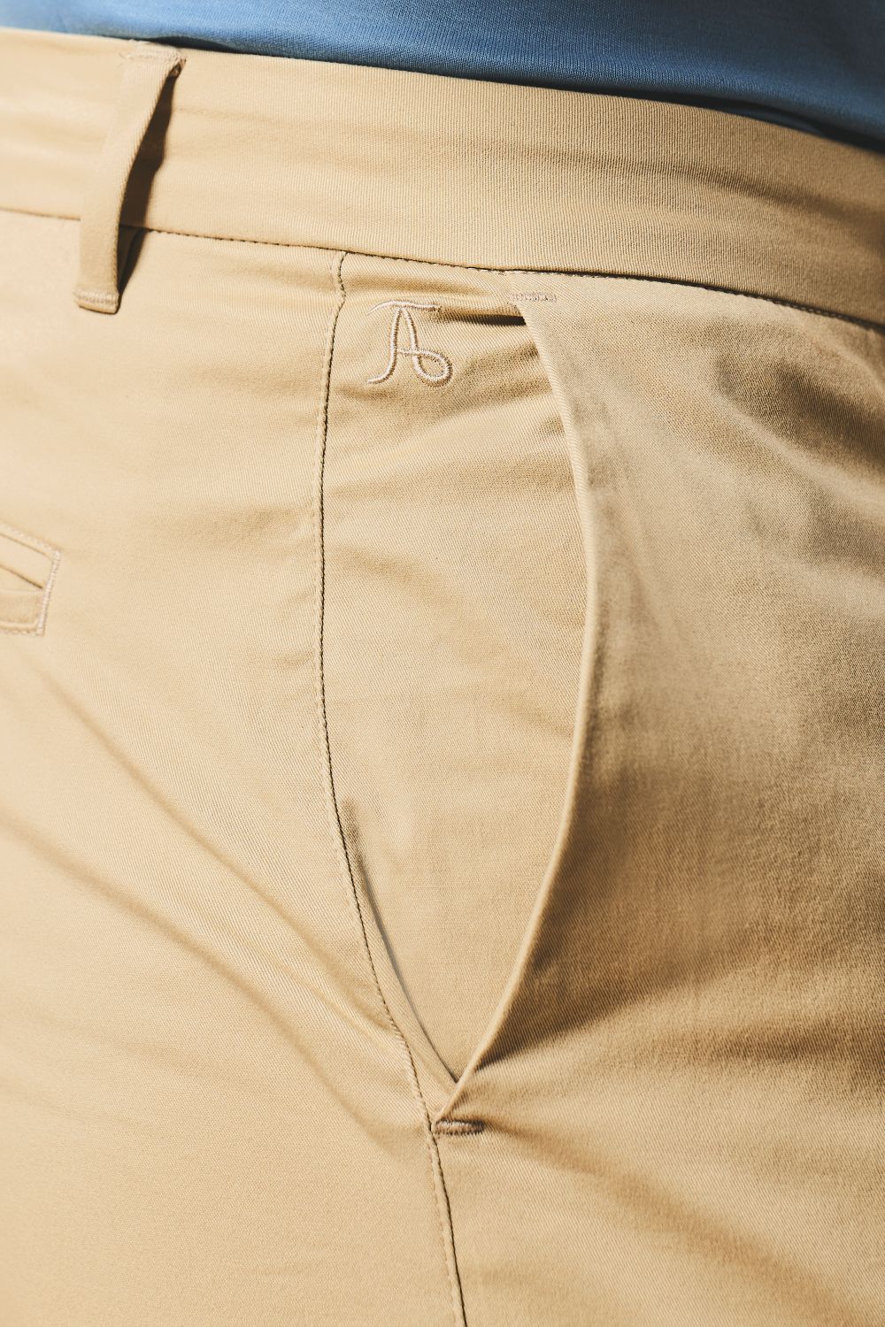 Muscle Fit Cotton Stretch Chino Trouser in Stone