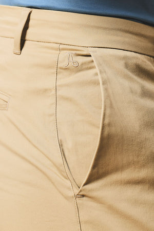 Muscle Fit Cotton Stretch Chino Trouser in Stone