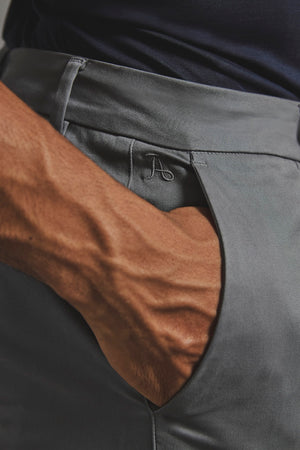 Muscle Fit Cotton Stretch Chino Trouser in Dark Grey