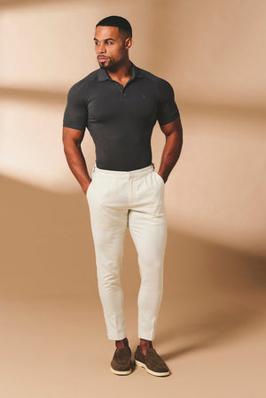 Muscle Fit Polo Shirt in Charcoal