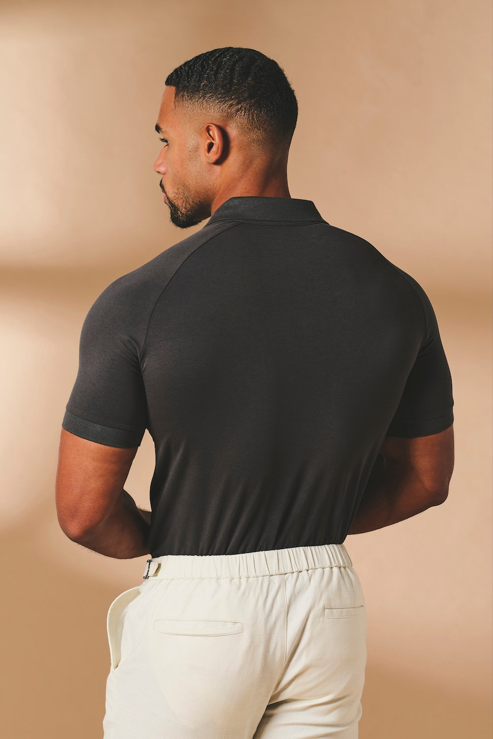 Muscle Fit Polo Shirt in Charcoal