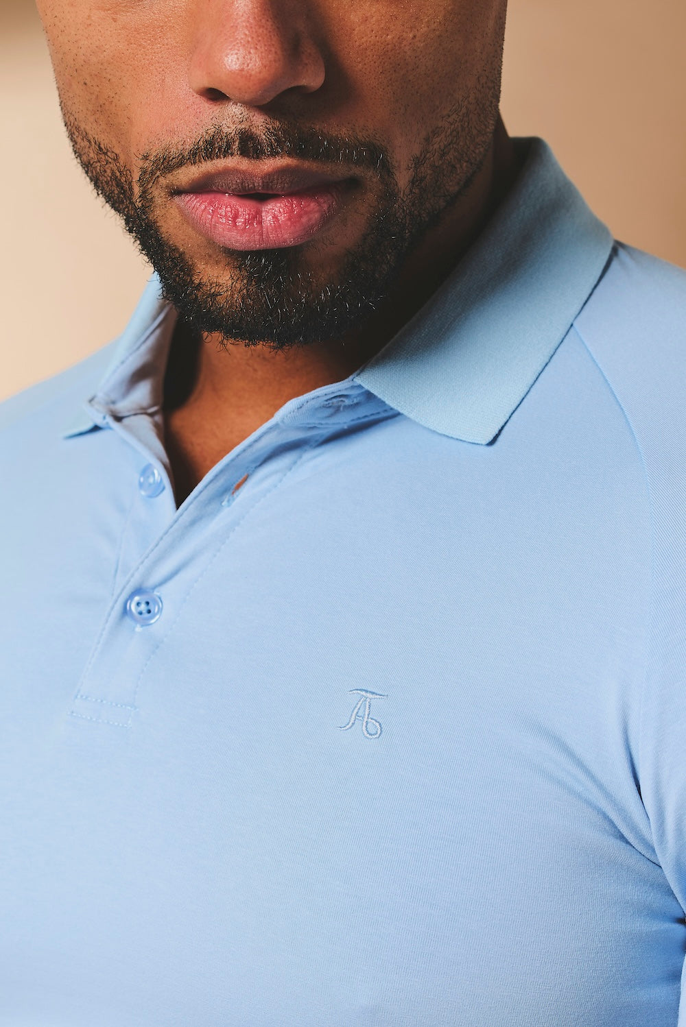 Muscle Fit Polo Shirt in Pale Blue