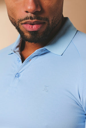 Muscle Fit Polo Shirt in Pale Blue