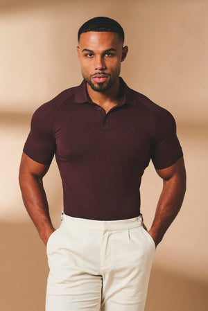 Muscle Fit Polo Shirt in Bordeaux