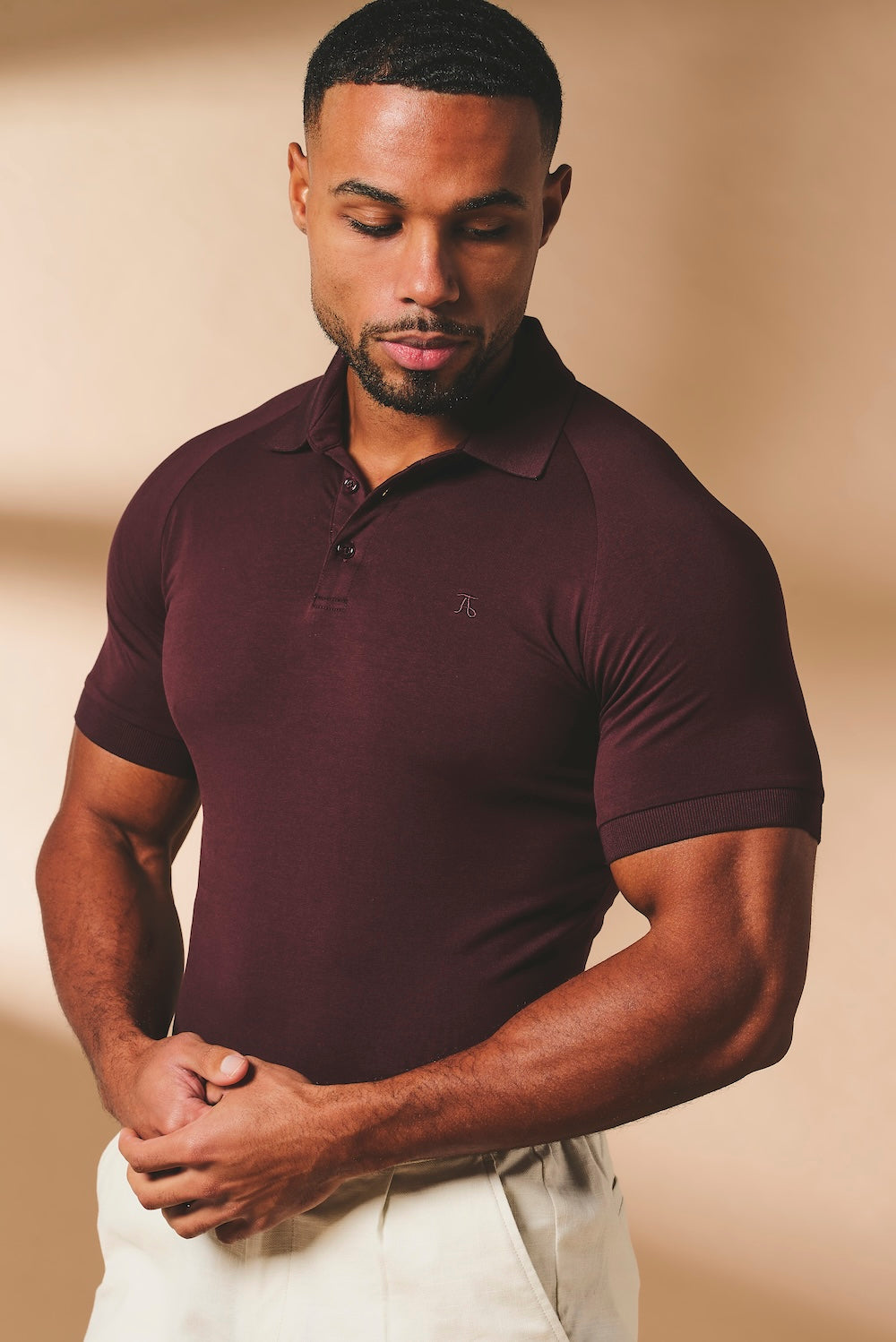 Muscle Fit Polo Shirt in Bordeaux