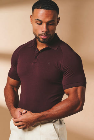 Muscle Fit Polo Shirt in Bordeaux