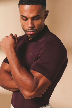 Muscle Fit Polo Shirt in Bordeaux