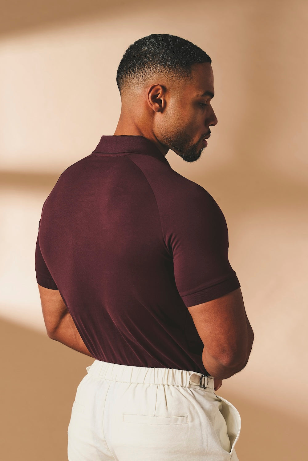 Muscle Fit Polo Shirt in Bordeaux