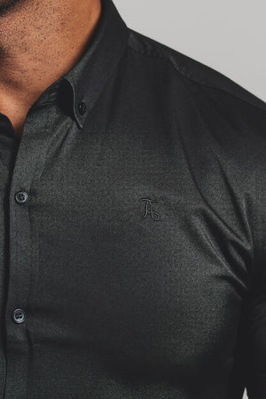 Muscle Fit Short Sleeve Signature Shirt in Black