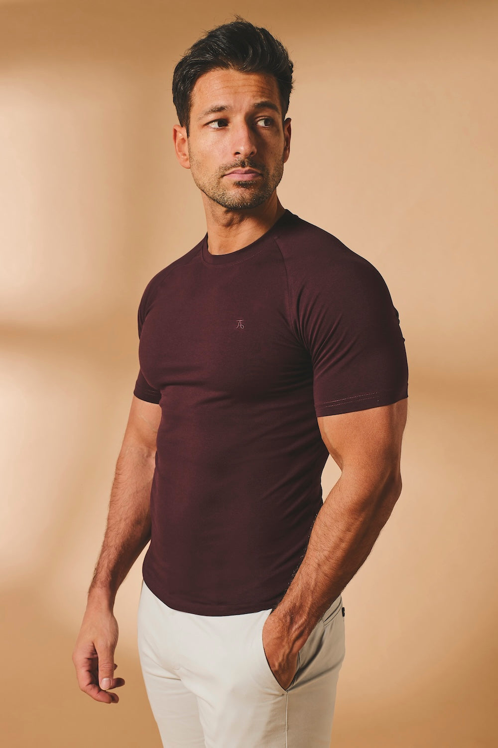 Muscle Fit T-Shirt in Bordeaux