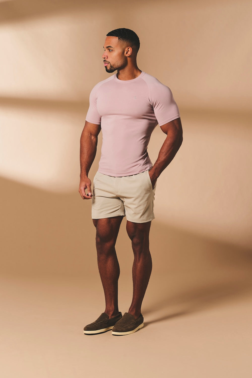 Muscle Fit T-Shirt in Mauve Pink
