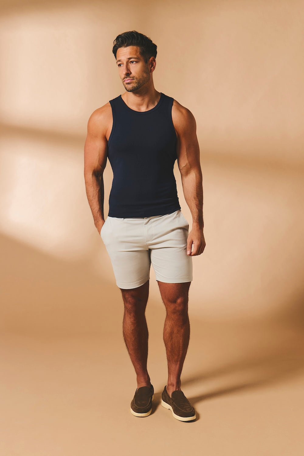 Muscle Fit Vest in True Navy