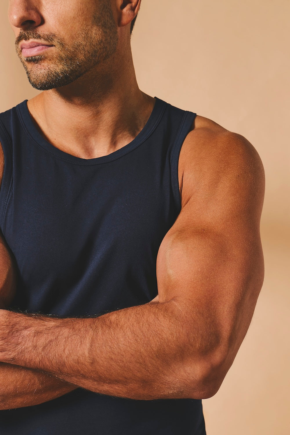 Muscle Fit Vest in True Navy