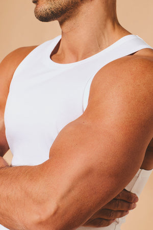 Muscle Fit Vest in White