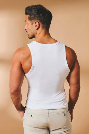 Muscle Fit Vest in White