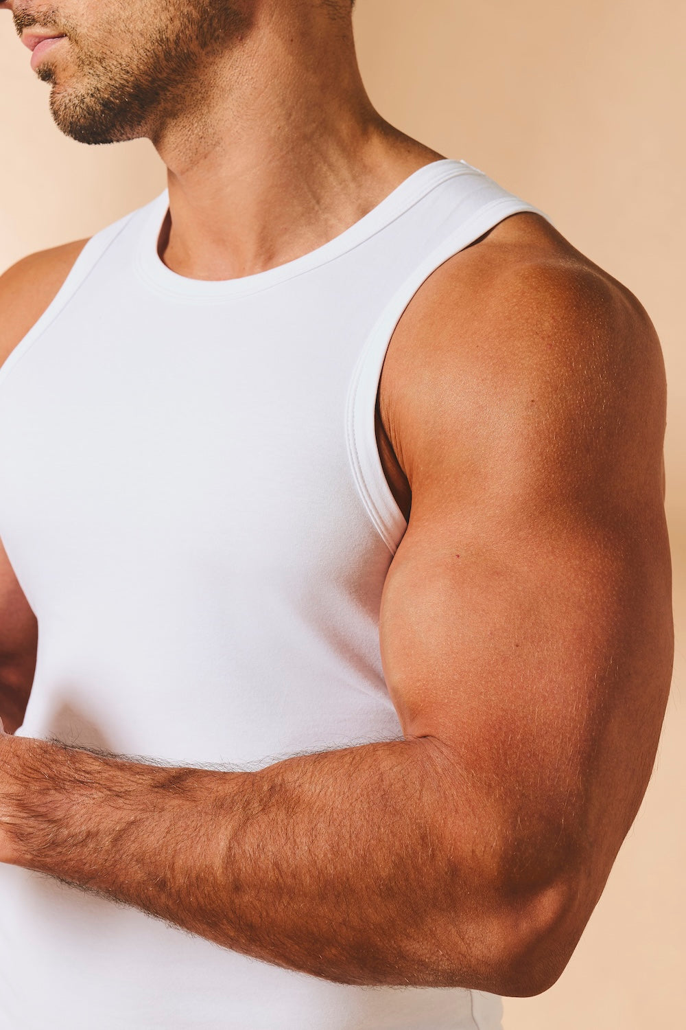 Muscle Fit Vest in White