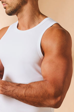 Muscle Fit Vest in White