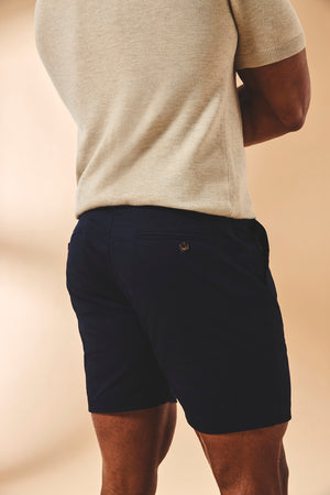 Muscle Fit Chino Shorts in Navy