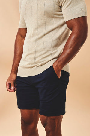Muscle Fit Chino Shorts in Navy