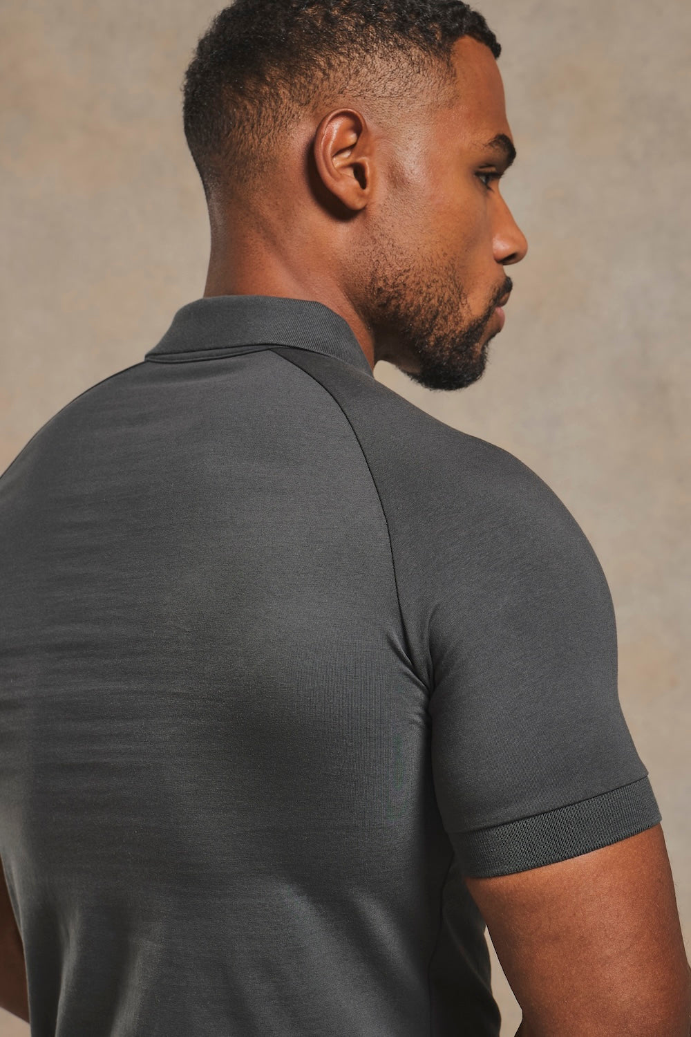 Muscle Fit Polo Shirt in Charcoal